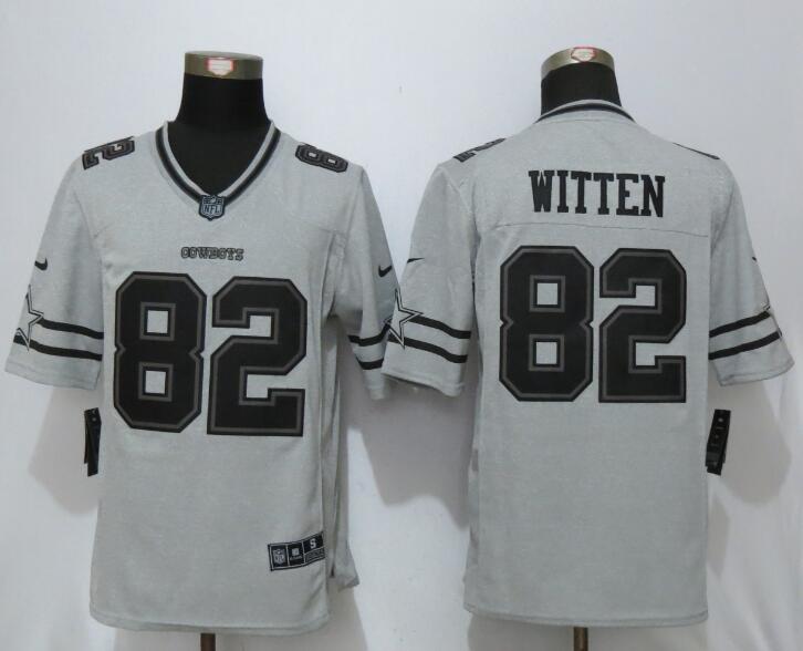 Nike Dallas Cowboys #82 Witten Nike Gridiron Gray II Limited Jersey->women nfl jersey->Women Jersey